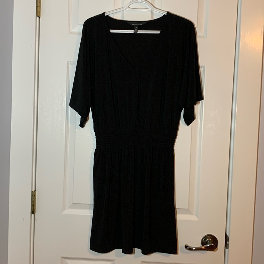 Black V Neck Short Sleeve Mini Dress Women’s Medium by White House Black Market